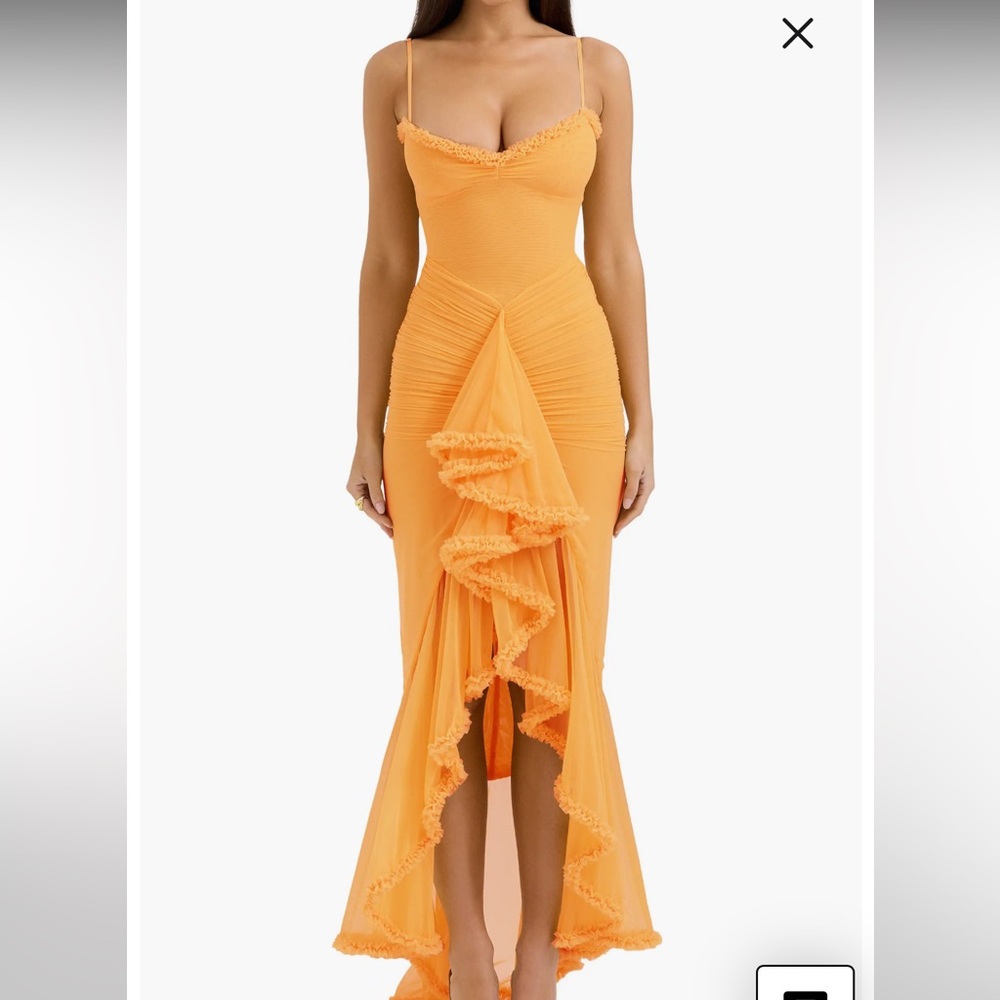 House of CB - Gabbi Ruffle Mesh High-Low Cocktail Dress